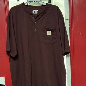 Carhartt Men's Dark Brown Button Down Shirt